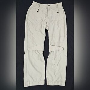 Darker Waves Techwear Cargo Pants Cream Utility Strap Cyber Goth Y2K Size M